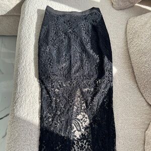 Brand New MISHA COLLECTION Black Lace Pencil Skirt